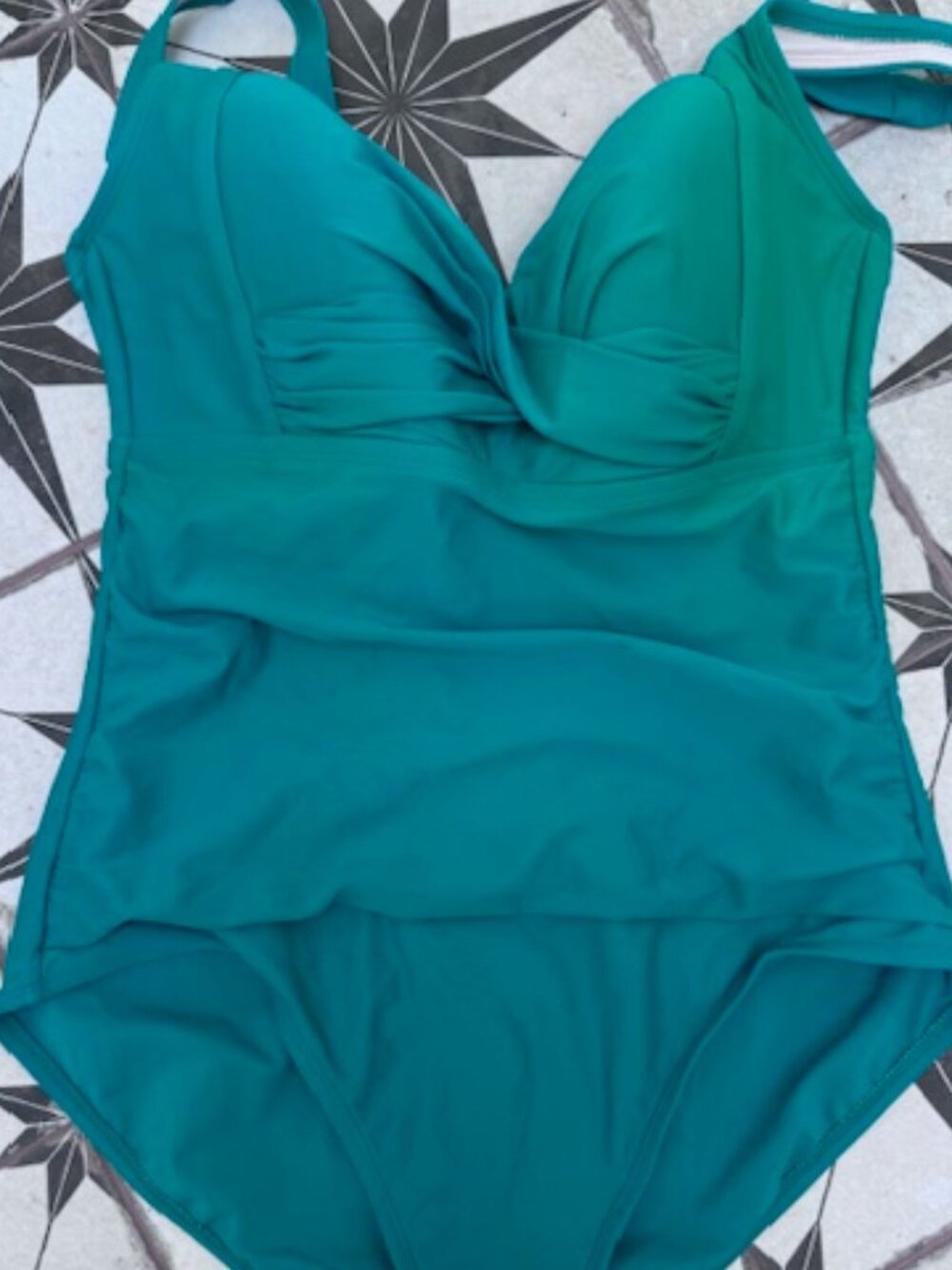 Green One Piece Swimsuit Women’s Ruched Tummy Control Adjustable Straps